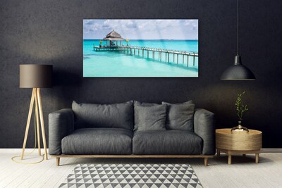 Druck auf Glas Meer Brücke Architektur