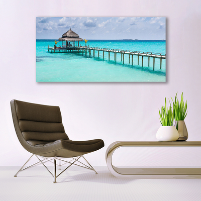 Druck auf Glas Meer Brücke Architektur