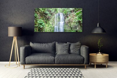 Druck auf Glas Wasserfall Bäume Natur