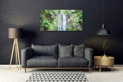 Druck auf Glas Wasserfall Bäume Natur