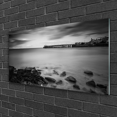 Druck auf Glas Meer Steine Landschaft