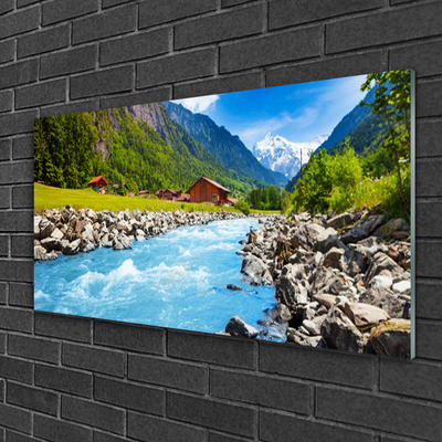 Druck auf Glas Gebirge Steine See Landschaft