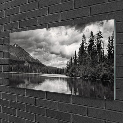 Druck auf Glas Gebirge Wald See Natur