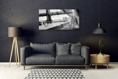 Druck auf Glas Brücke Straße Fahrrad Architektur