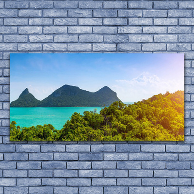 Druck auf Glas Gebirge Meer Bäume Landschaft