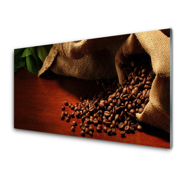 Druck auf Glas Kaffeebohnen Küche