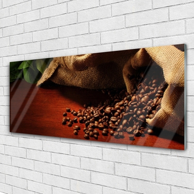 Druck auf Glas Kaffeebohnen Küche