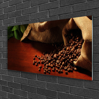 Druck auf Glas Kaffeebohnen Küche