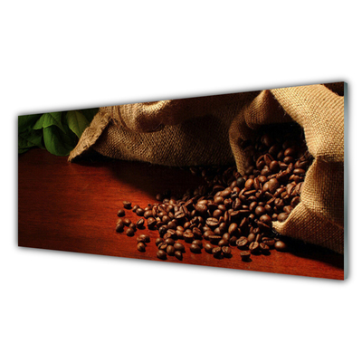 Druck auf Glas Kaffeebohnen Küche