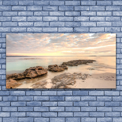 Druck auf Glas Meer Steine Landschaft