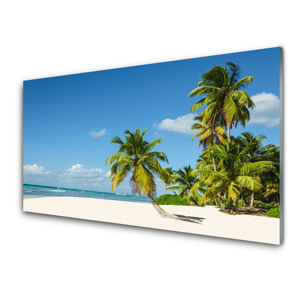 Druck auf Glas Strand Palmen Landschaft