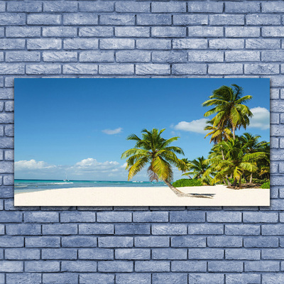 Druck auf Glas Strand Palmen Landschaft