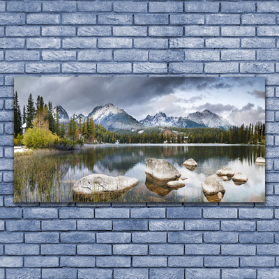 Druck auf Glas Gebirge Wald See Landschaft