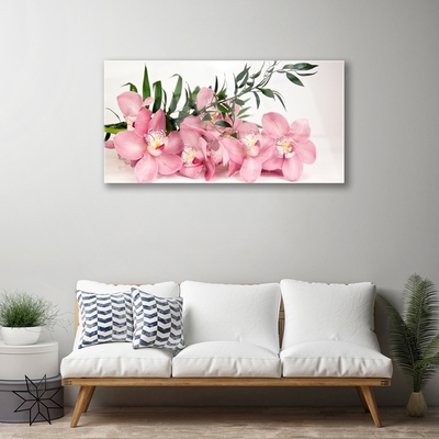 Druck auf Glas Blumen Blätter Pflanzen