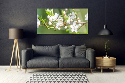 Druck auf Glas Zweige Blumen Pflanzen