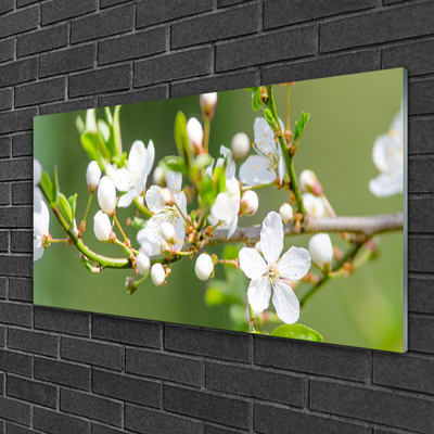 Druck auf Glas Zweige Blumen Pflanzen