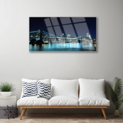 Druck auf Glas Brücke Meer Architektur