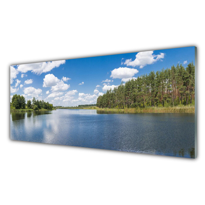 Druck auf Glas Wald See Landschaft