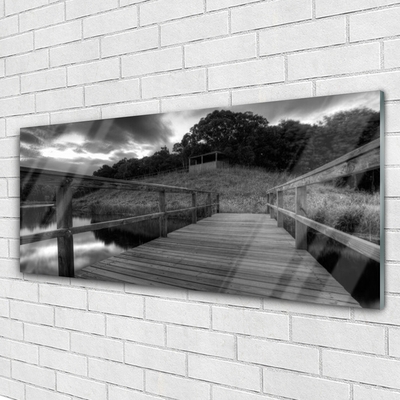 Druck auf Glas Brücke See Architektur