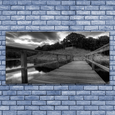 Druck auf Glas Brücke See Architektur