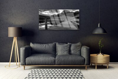 Druck auf Glas Brücke See Architektur