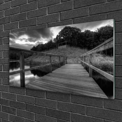 Druck auf Glas Brücke See Architektur