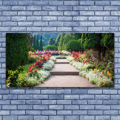 Druck auf Glas Treppen Garten Natur