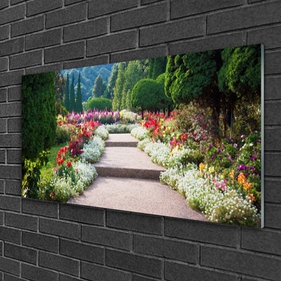 Druck auf Glas Treppen Garten Natur