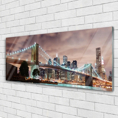 Druck auf Glas Brücke Stadt Architektur