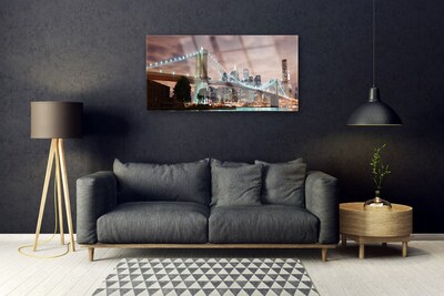 Druck auf Glas Brücke Stadt Architektur