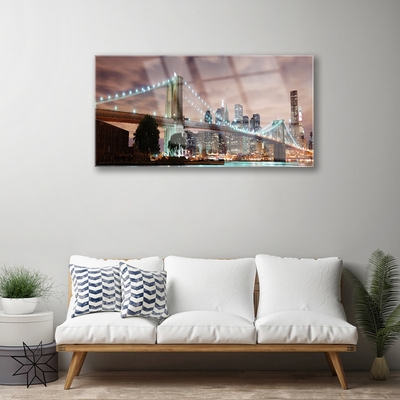 Druck auf Glas Brücke Stadt Architektur