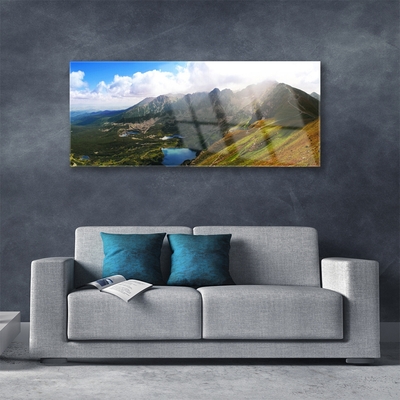 Druck auf Glas Gebirge Wiese Landschaft