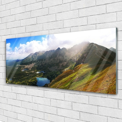 Druck auf Glas Gebirge Wiese Landschaft