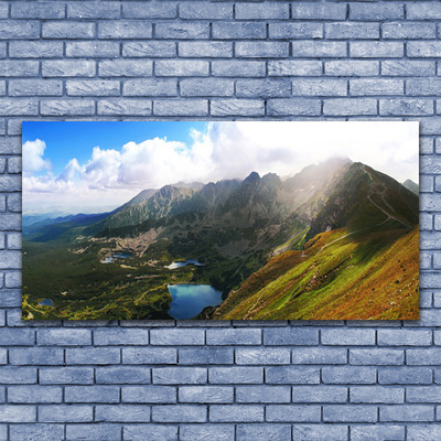 Druck auf Glas Gebirge Wiese Landschaft