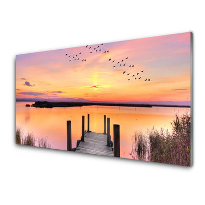 Druck auf Glas Meer Brücke Landschaft