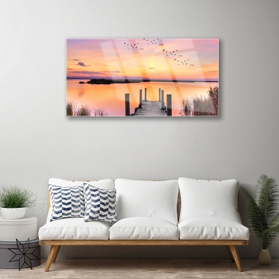 Druck auf Glas Meer Brücke Landschaft