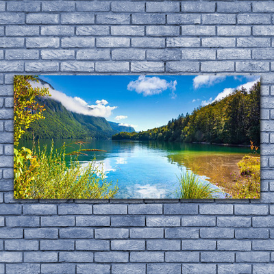 Druck auf Glas Gebirge Wald See Natur