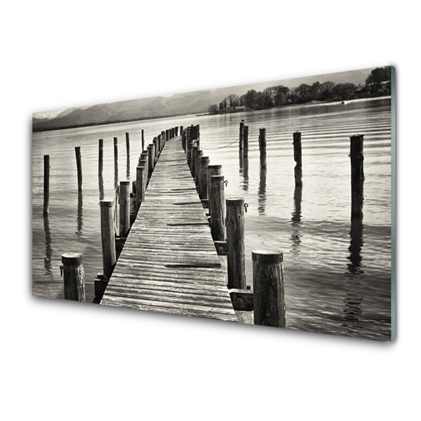 Druck auf Glas Meer Brücke Architektur