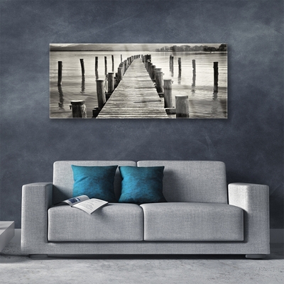 Druck auf Glas Meer Brücke Architektur