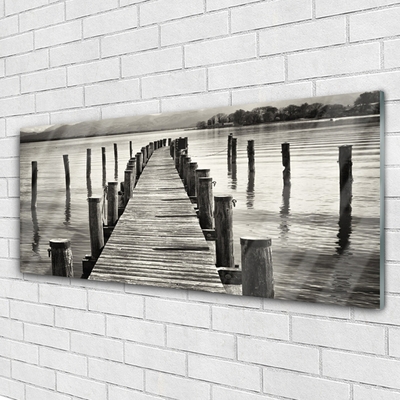 Druck auf Glas Meer Brücke Architektur