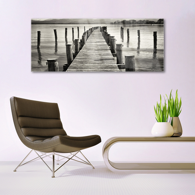 Druck auf Glas Meer Brücke Architektur