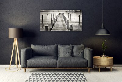 Druck auf Glas Meer Brücke Architektur