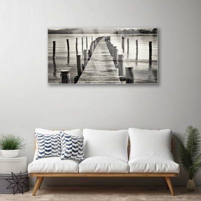 Druck auf Glas Meer Brücke Architektur