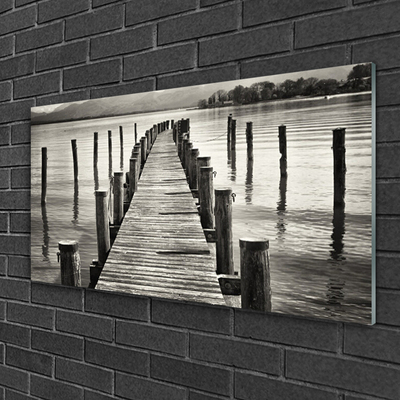 Druck auf Glas Meer Brücke Architektur