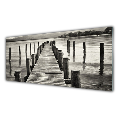 Druck auf Glas Meer Brücke Architektur