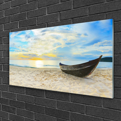 Druck auf Glas Boot Strand Landschaft