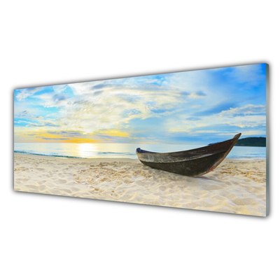 Druck auf Glas Boot Strand Landschaft