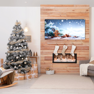 Glasbilder Lebkuchen Weihnachtsferien Schnee