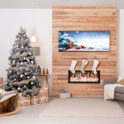 Glasbilder Lebkuchen Weihnachtsferien Schnee