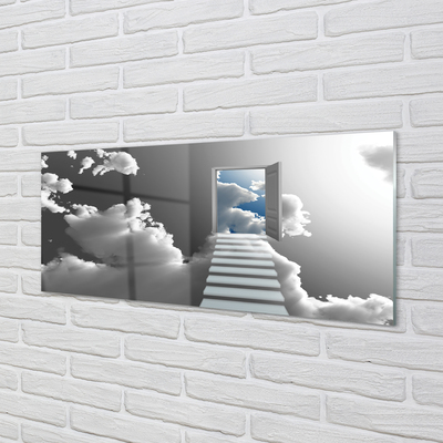 Küchenrückwand spritzschutz Treppen wolken tür